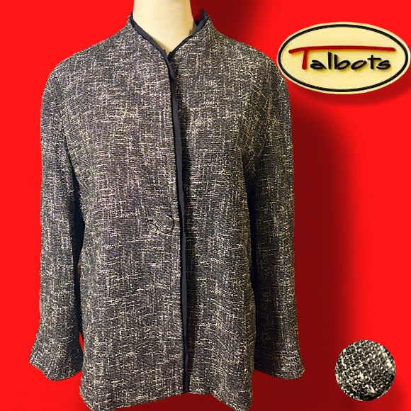 Talbots Jackets & Blazers - ✨NWT Talbots Black & White Tweed Blazer with Grosgrain Trim - Classic Chic!✨